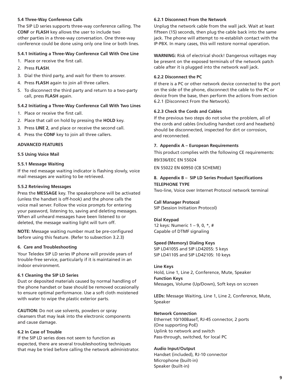 Teledex iPhone SIP LD4100 User Manual | Page 9 / 16