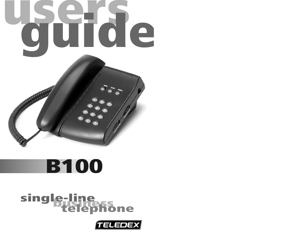 Teledex B100 User Manual | 7 pages