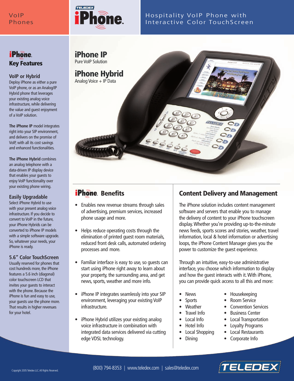 Teledex VoIP Phone User Manual | 2 pages