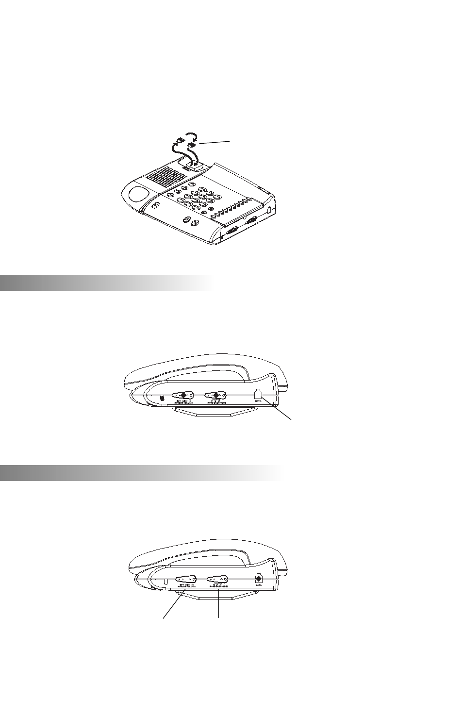 Using the data port, Adjusting the ringer volume | Teledex B120D User Manual | Page 7 / 12