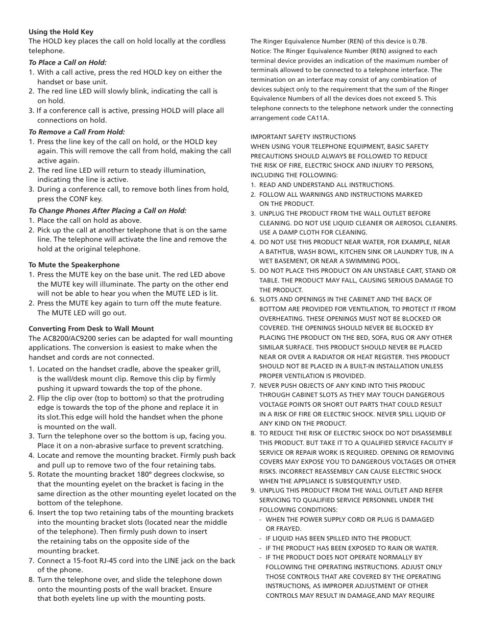 Teledex AC9205S User Manual | Page 3 / 4