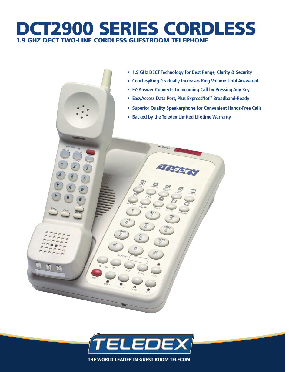 Teledex DCT2900 User Manual | 2 pages