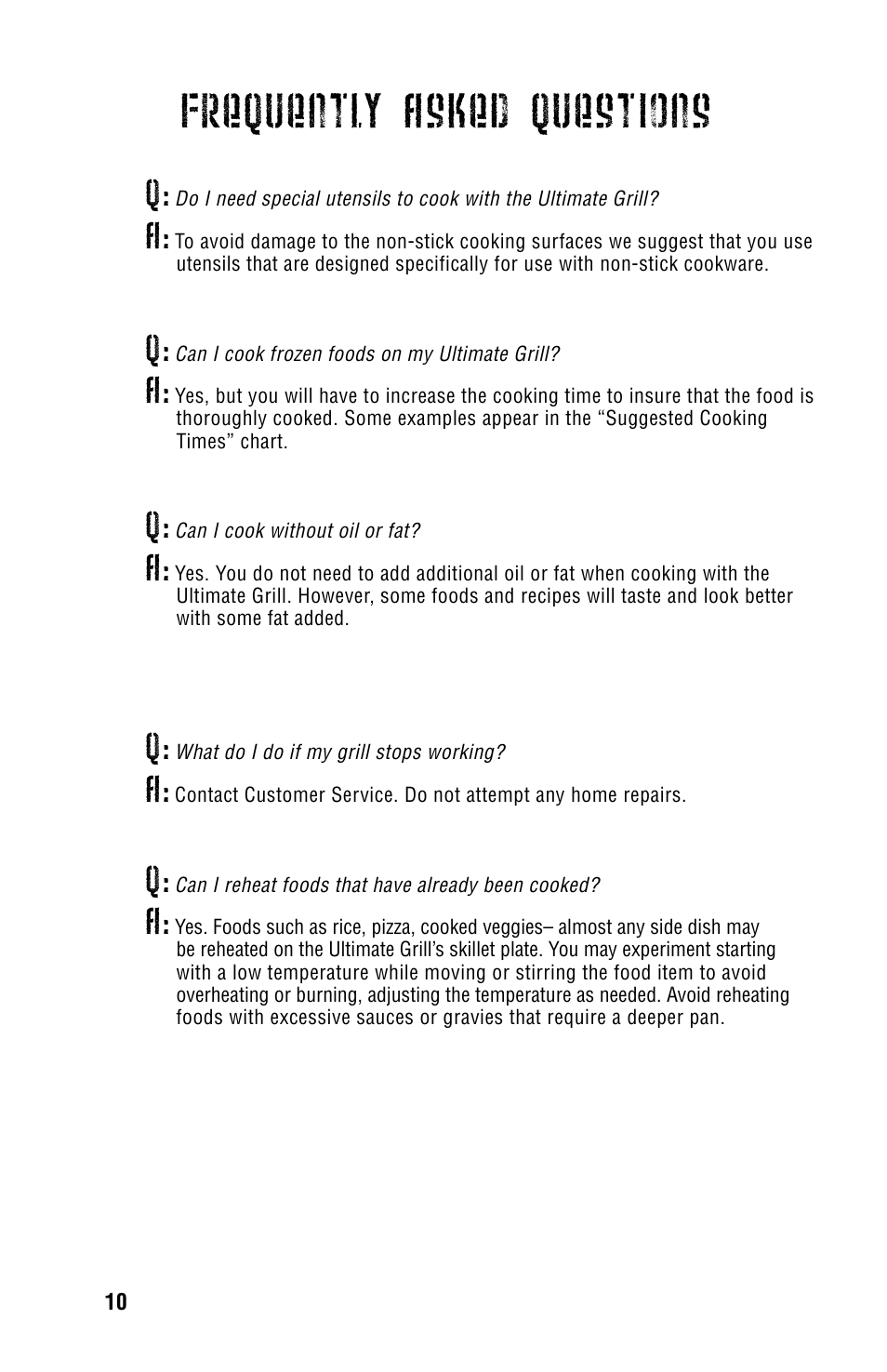 Frequently asked questions | TriStar Hulk Hogan's PZ-3012 User Manual | Page 12 / 14