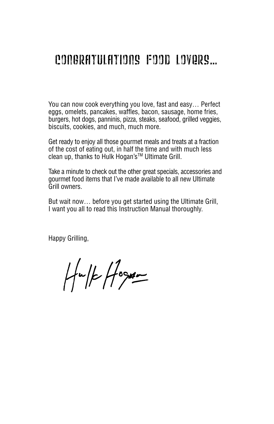 TriStar Hulk Hogan's PZ-3012 User Manual | Page 2 / 14