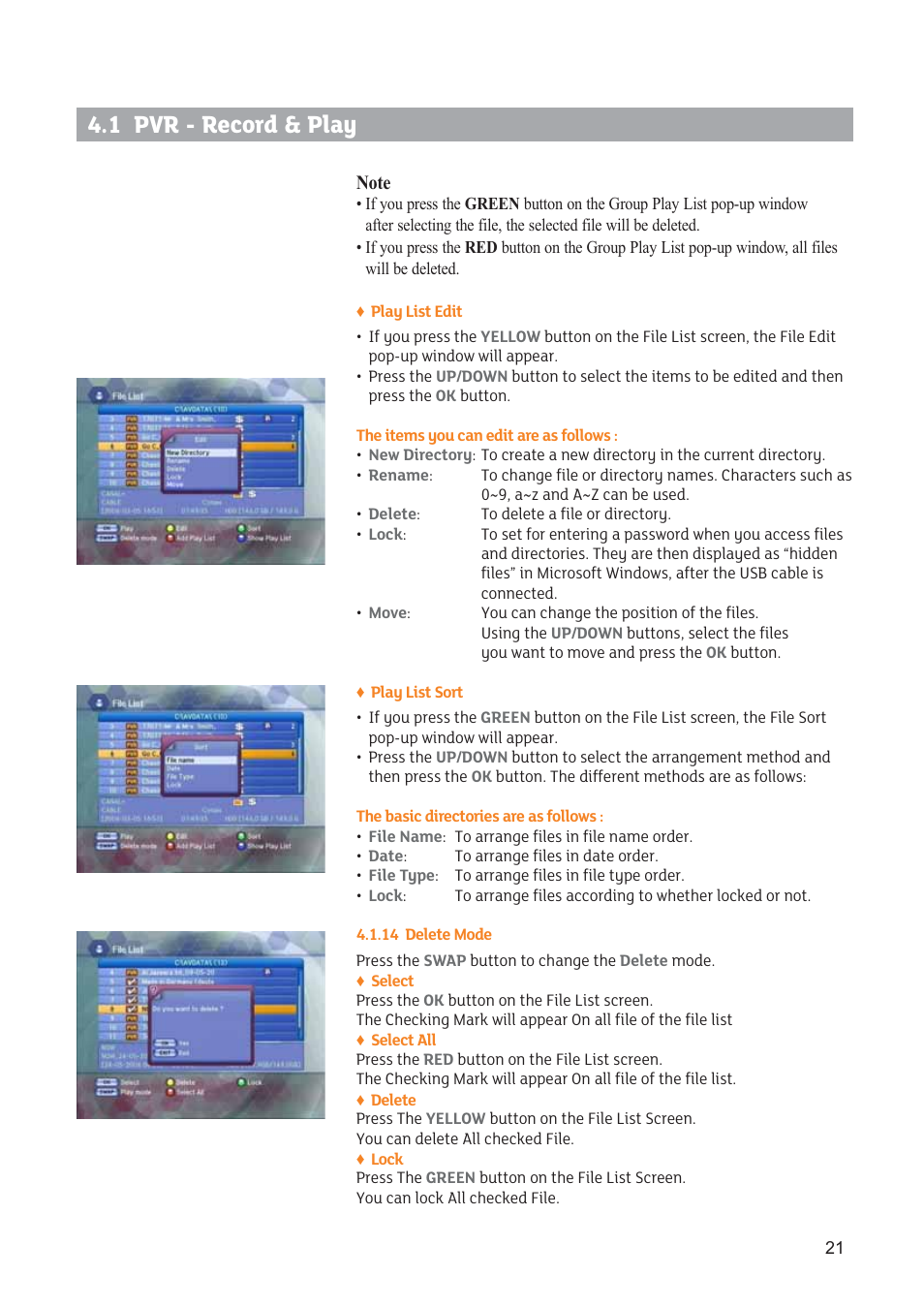 1 pvr - record & play | Triax STR 333 User Manual | Page 21 / 36