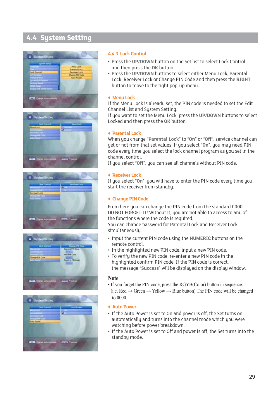 4 system setting | Triax STR 333 User Manual | Page 29 / 36