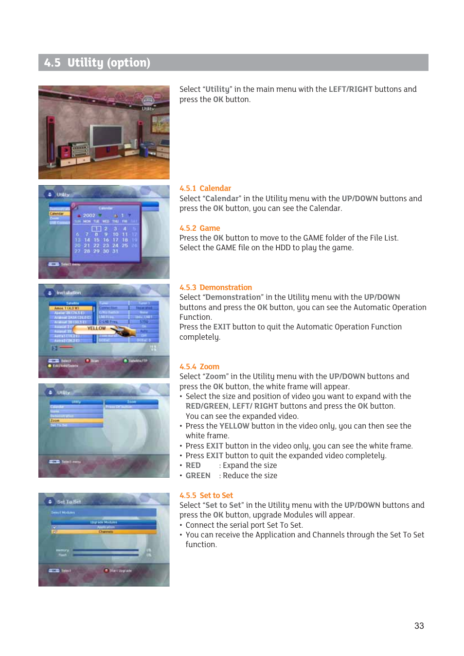 5 utility (option) | Triax STR 333 User Manual | Page 33 / 36