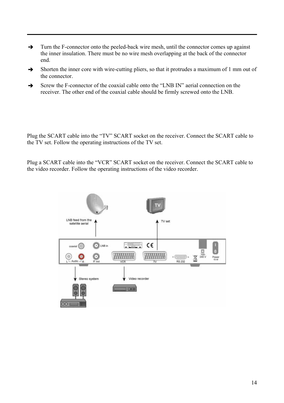 Connecting other devices | Triax Digital Satellite Receiver SR 110 User Manual | Page 14 / 40