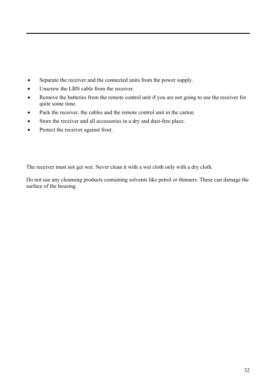 Disassembly and cleaning, Disassembly cleaning, Disassembly | Cleaning | Triax Digital Satellite Receiver SR 110 User Manual | Page 32 / 40