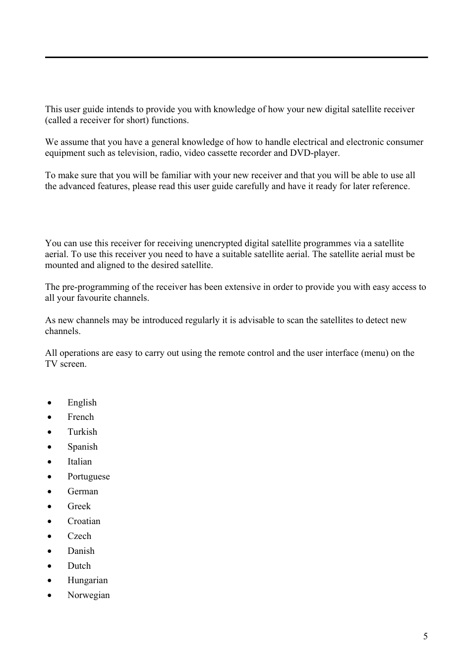 Introduction, Nice to know | Triax Digital Satellite Receiver SR 110 User Manual | Page 5 / 40