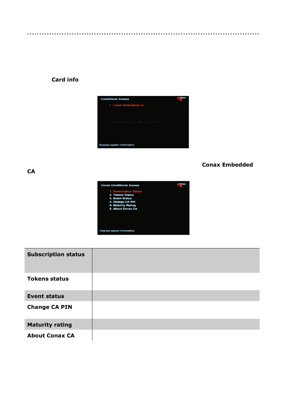 Smart card | Triax C-HD417 CX User Manual | Page 36 / 44