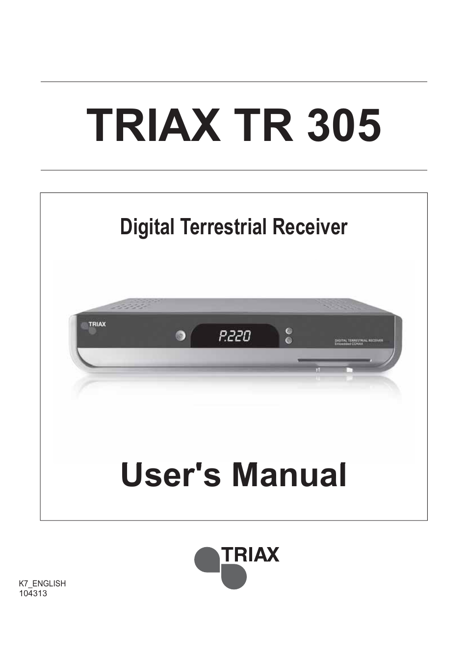 Triax TR 305 User Manual | 40 pages