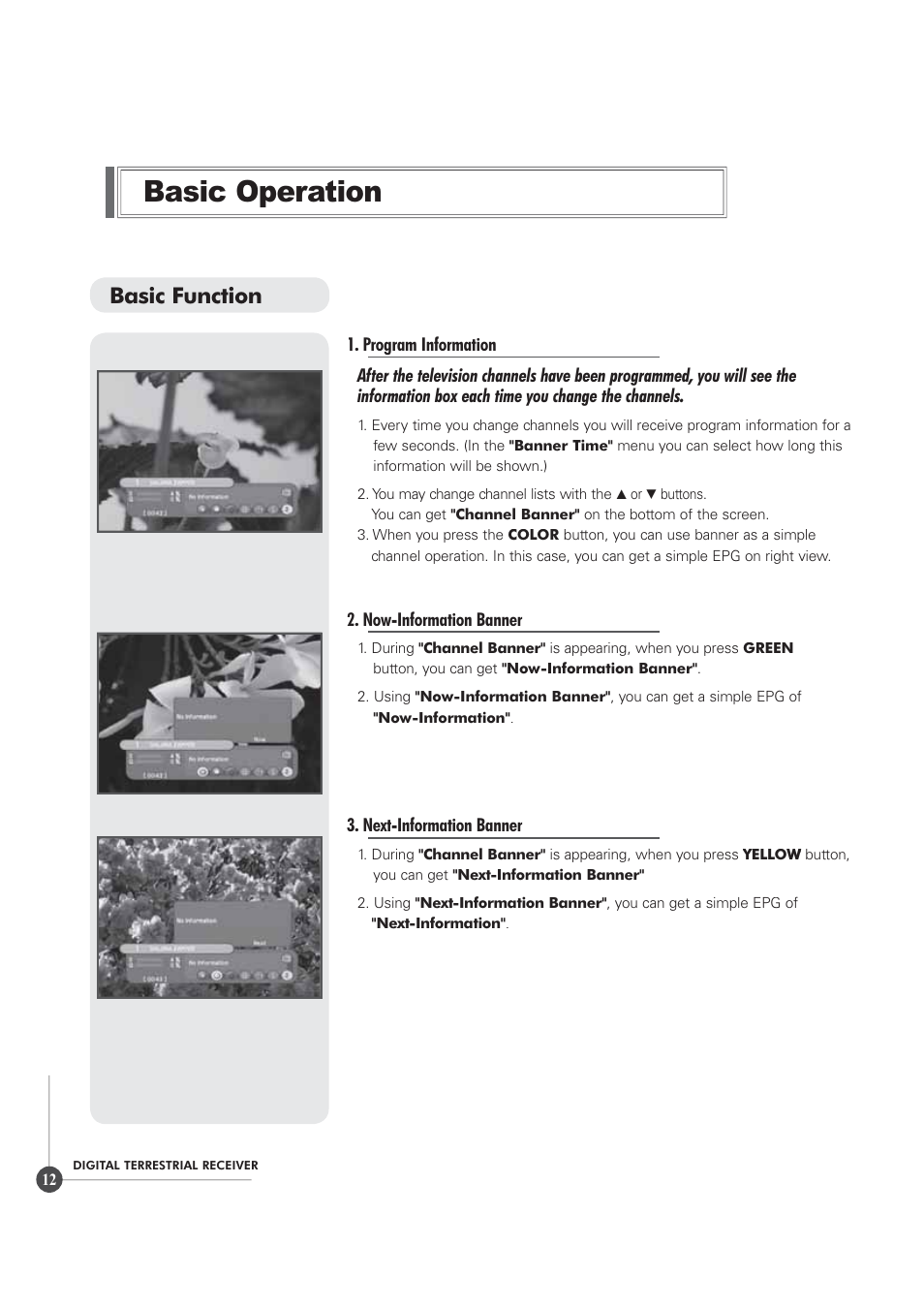 Basic operation, Basic function | Triax TR 305 User Manual | Page 12 / 40