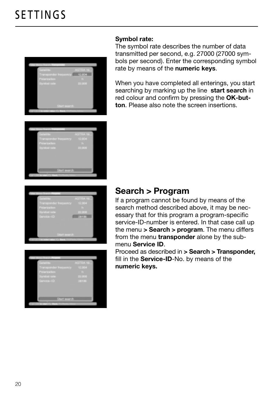 Search > program | Triax DVB 63S User Manual | Page 20 / 40