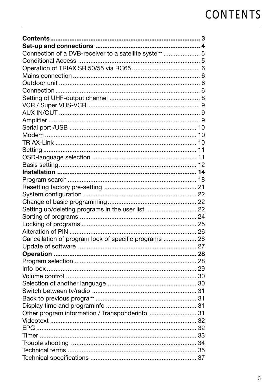 Triax DVB 63S User Manual | Page 3 / 40