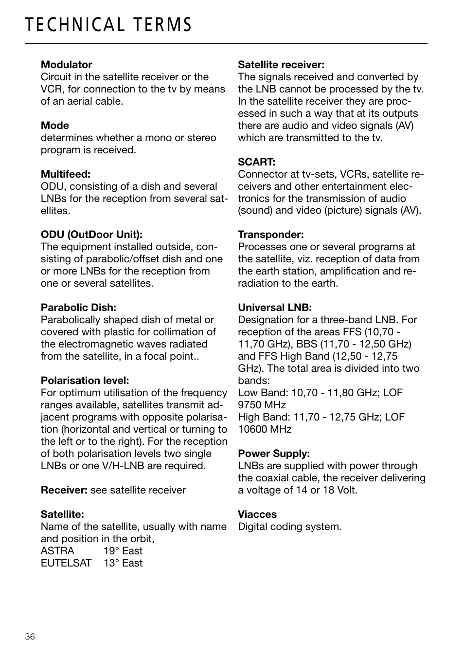 Triax DVB 63S User Manual | Page 36 / 40