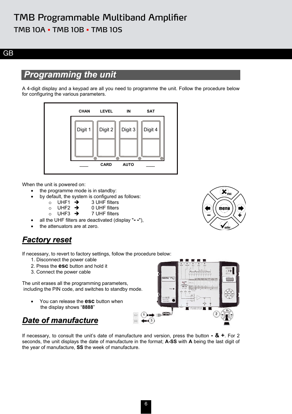 Tmb programmable multiband amplifier | Triax TMB 10A User Manual | Page 6 / 26