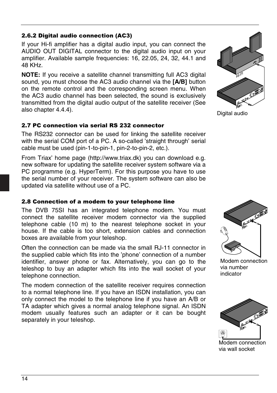 Triax dvb 75si | Triax DVB 75SI User Manual | Page 14 / 28
