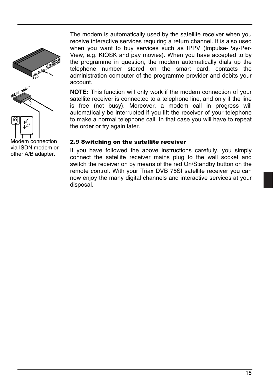 Triax dvb 75 si | Triax DVB 75SI User Manual | Page 15 / 28
