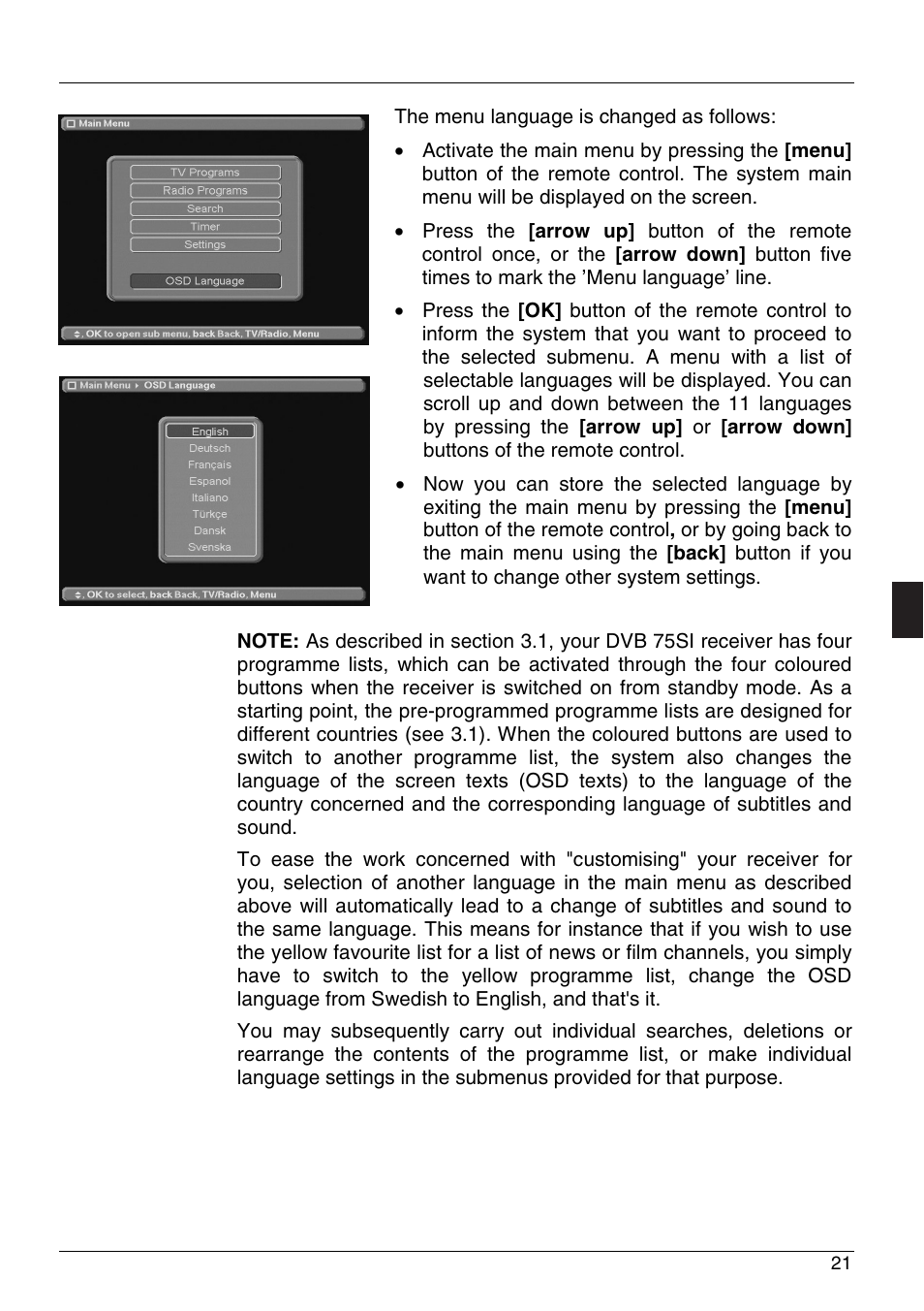 Triax dvb 75 si | Triax DVB 75SI User Manual | Page 21 / 28