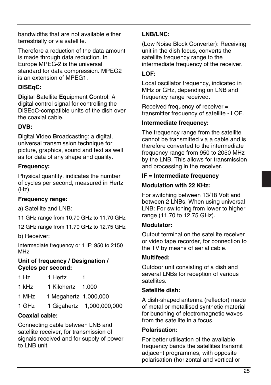 Triax dvb 75 si | Triax DVB 75SI User Manual | Page 25 / 28