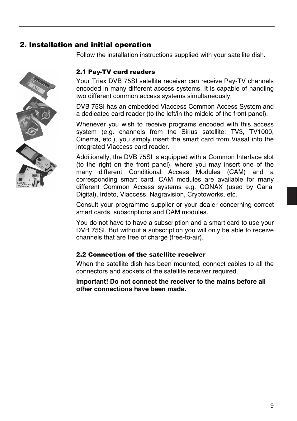 Triax dvb 75 si | Triax DVB 75SI User Manual | Page 9 / 28