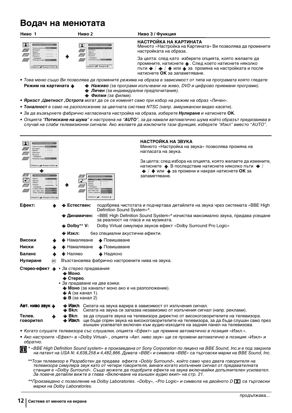 Водач на менютата | Sony KP-44PX2 User Manual | Page 35 / 146