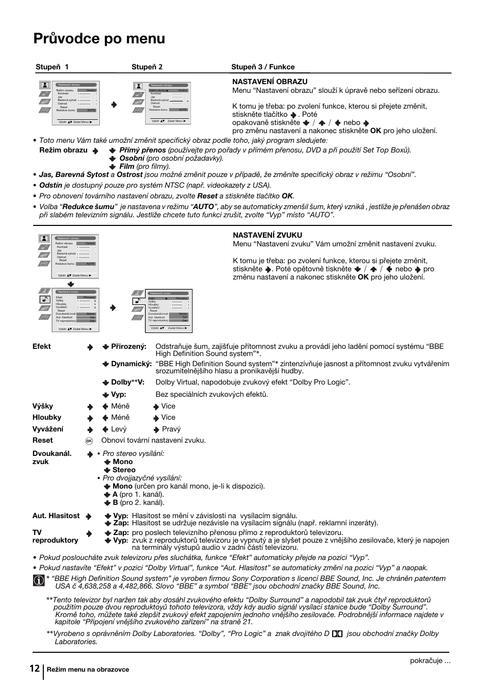 Průvodce po menu | Sony KP-44PX2 User Manual | Page 59 / 146