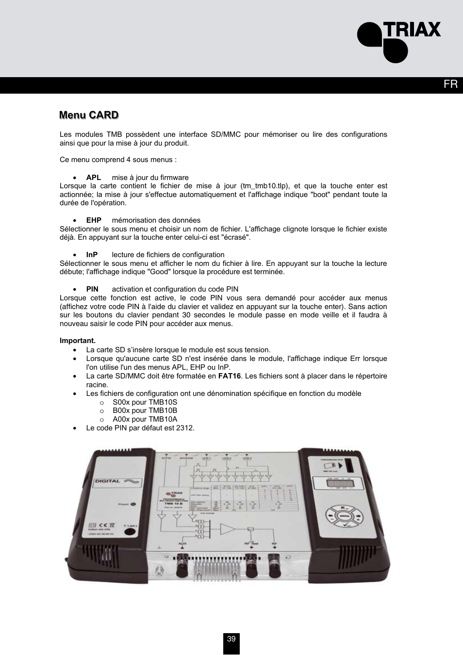 Triax TMB 10B User Manual | Page 39 / 108