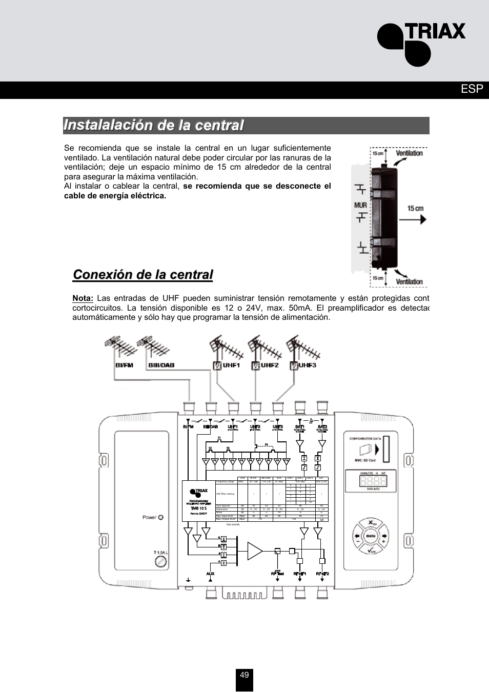 Triax TMB 10B User Manual | Page 49 / 108