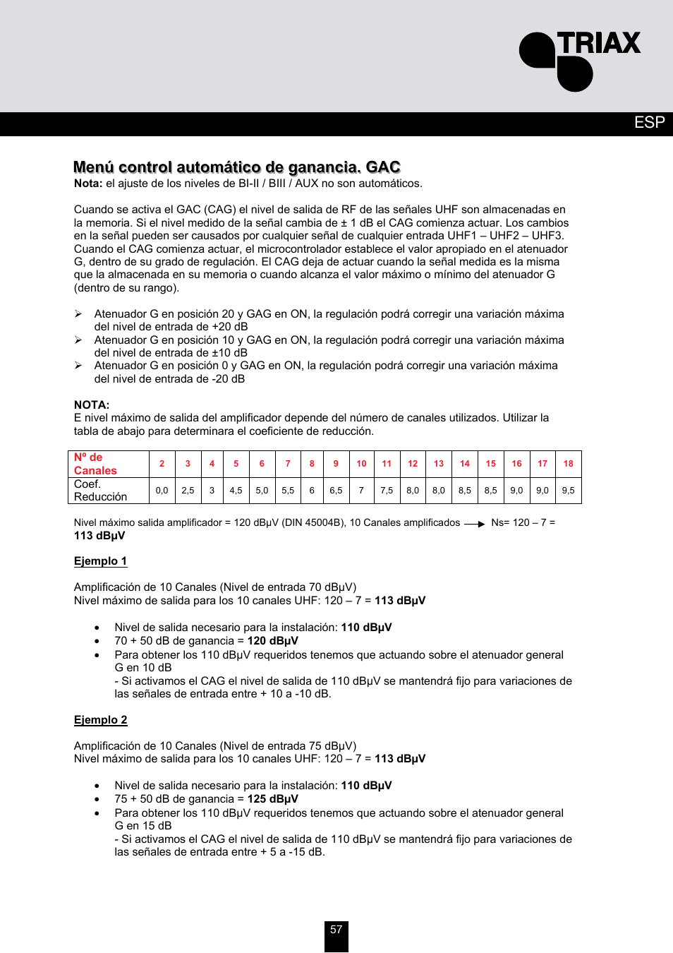 Triax TMB 10B User Manual | Page 57 / 108