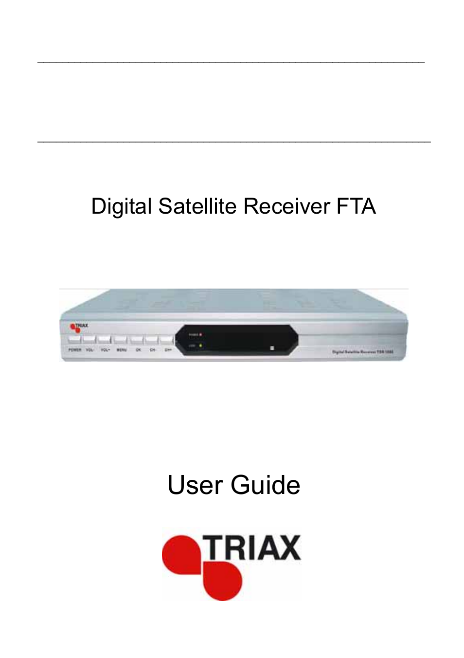 Triax TSR 1000 User Manual | 42 pages