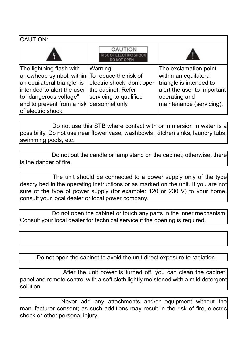 Safety precaution | Triax TSR 1000 User Manual | Page 2 / 42