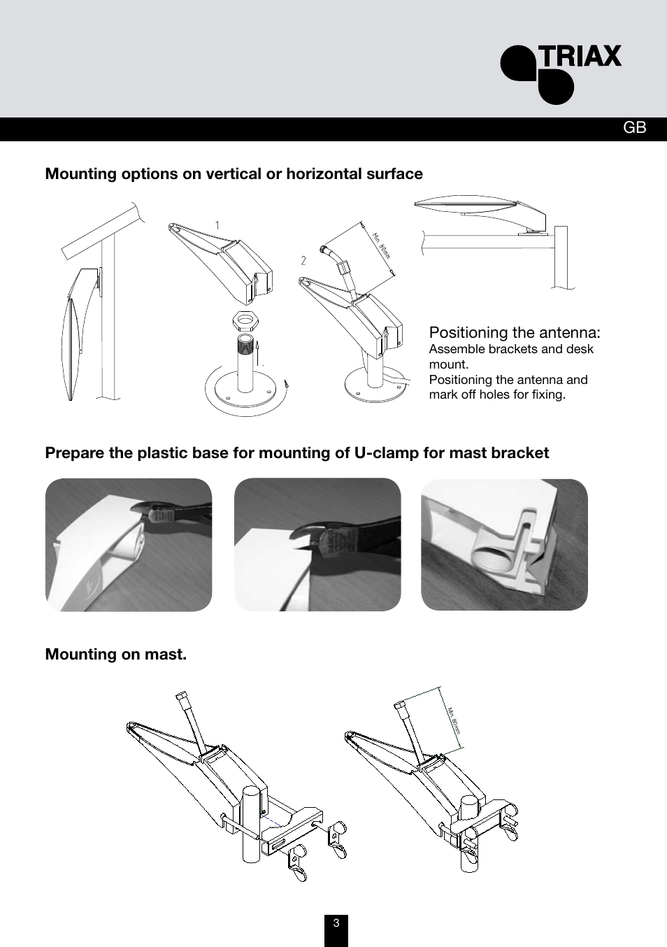 Mounting on mast | Triax UFO 100 User Manual | Page 3 / 8