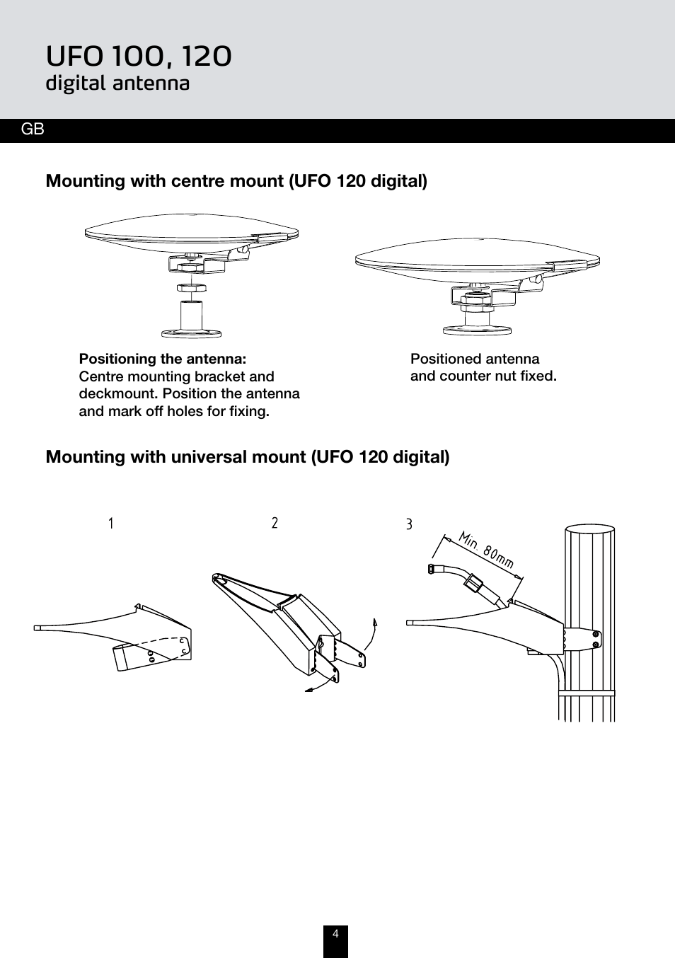 Digital antenna | Triax UFO 100 User Manual | Page 4 / 8