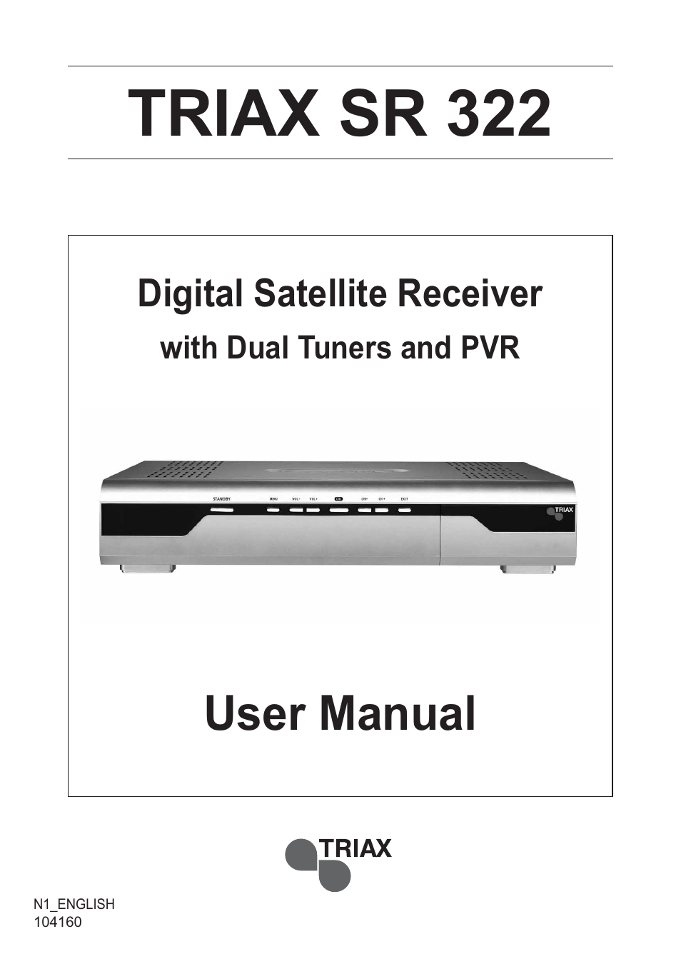 Triax SR 322 User Manual | 36 pages