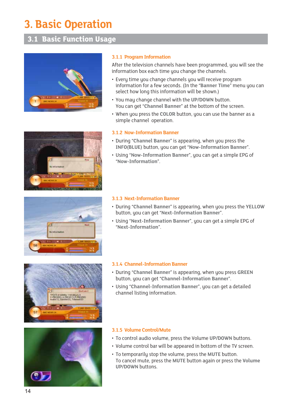 Basic operation, 1 basic function usage | Triax SR 322 User Manual | Page 14 / 36