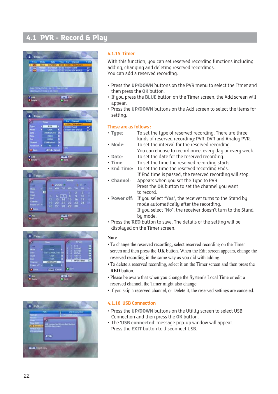 1 pvr - record & play | Triax SR 322 User Manual | Page 22 / 36