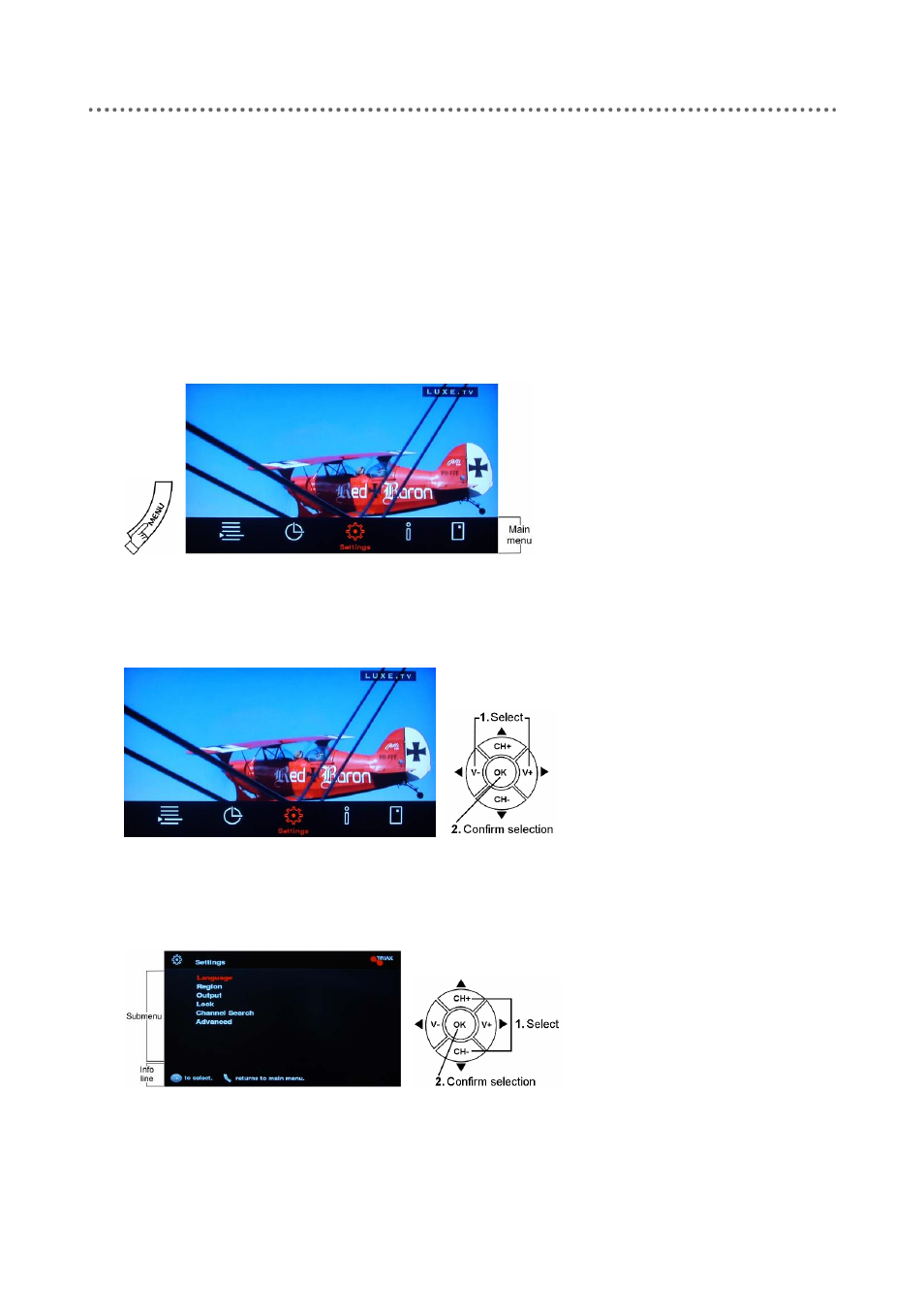 How to use the on-screen menus | Triax C-HD415 CX User Manual | Page 17 / 40