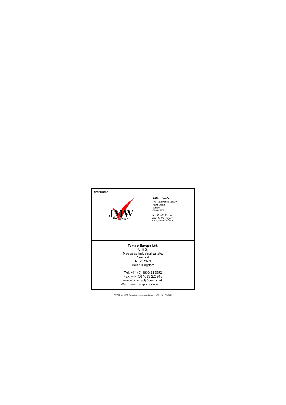 Tempo DSTS2 User Manual | Page 6 / 6