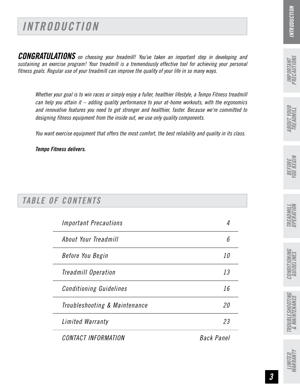 Tempo EVOLVE User Manual | Page 3 / 24