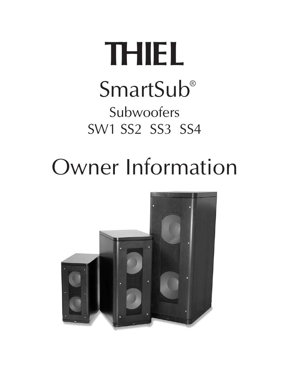 Thiel Audio Products SS3 User Manual | 16 pages