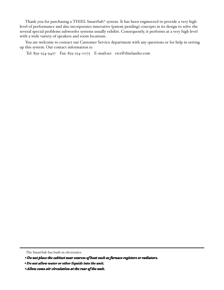 Thiel Audio Products SS3 User Manual | Page 3 / 16