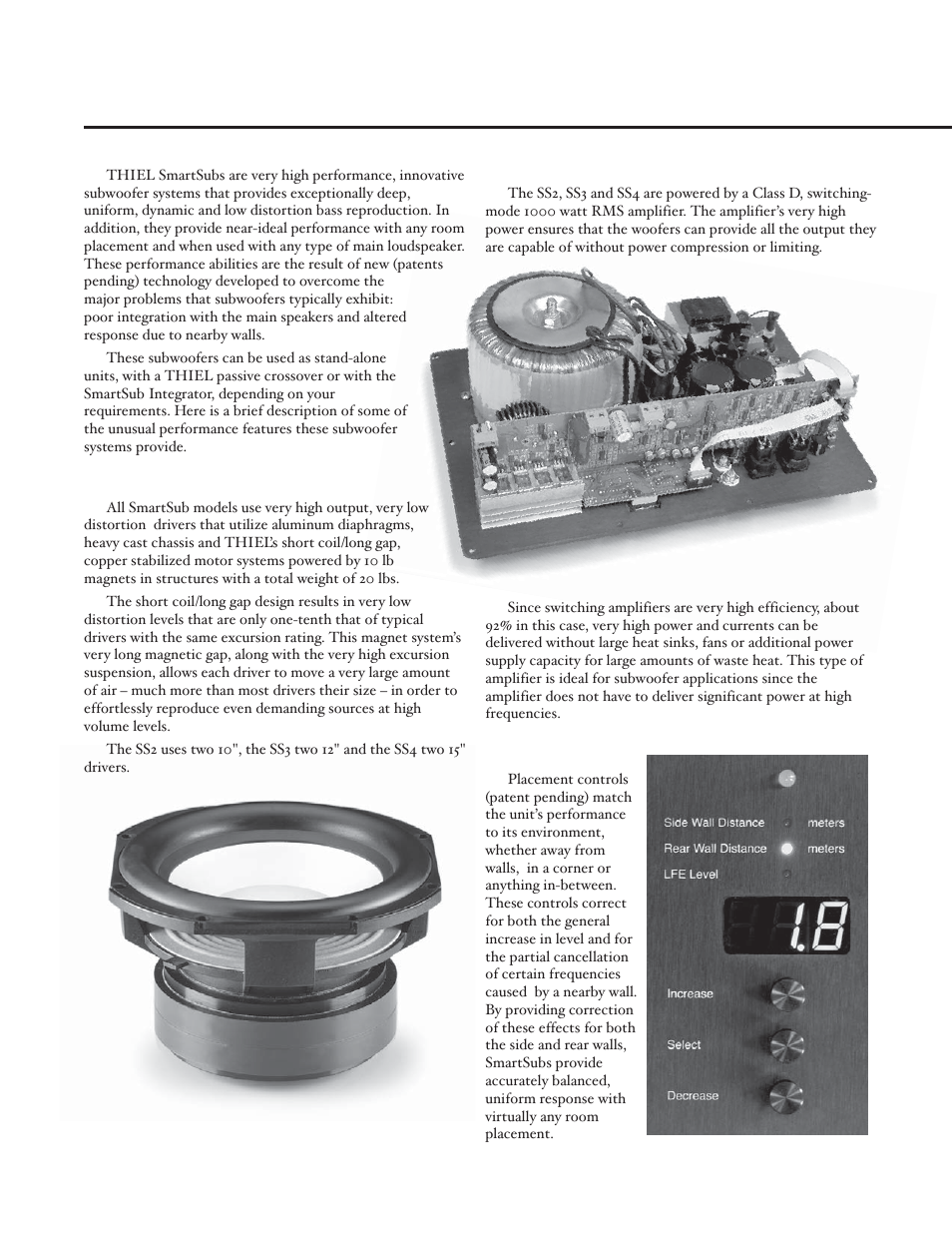 Product features | Thiel Audio Products SS3 User Manual | Page 4 / 16