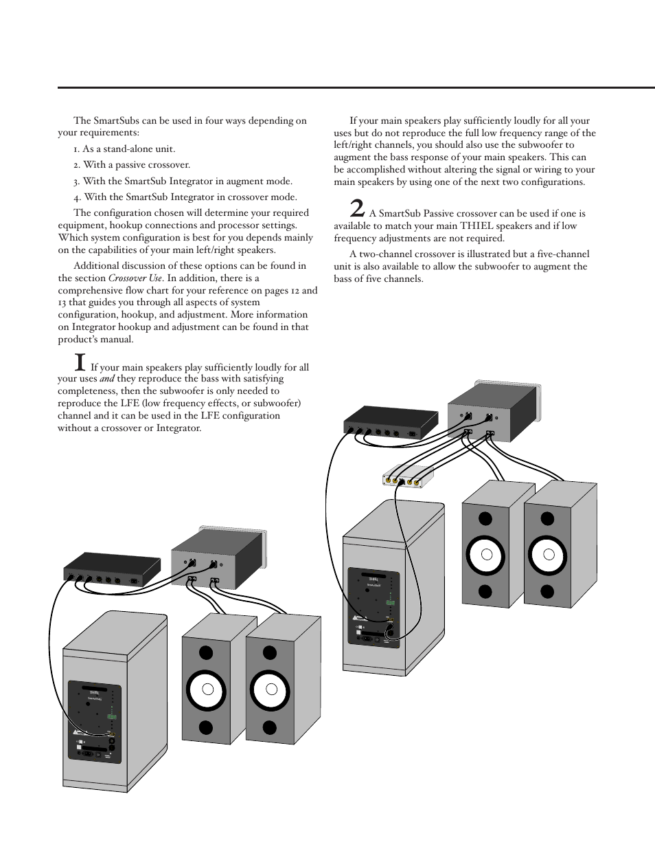 System configurations, Lfe configuration, Passive crossover configuration | Thiel Audio Products SS3 User Manual | Page 6 / 16