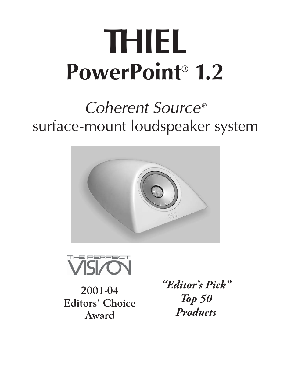 Thiel Audio Products PowerPoint 1.2 User Manual | 6 pages