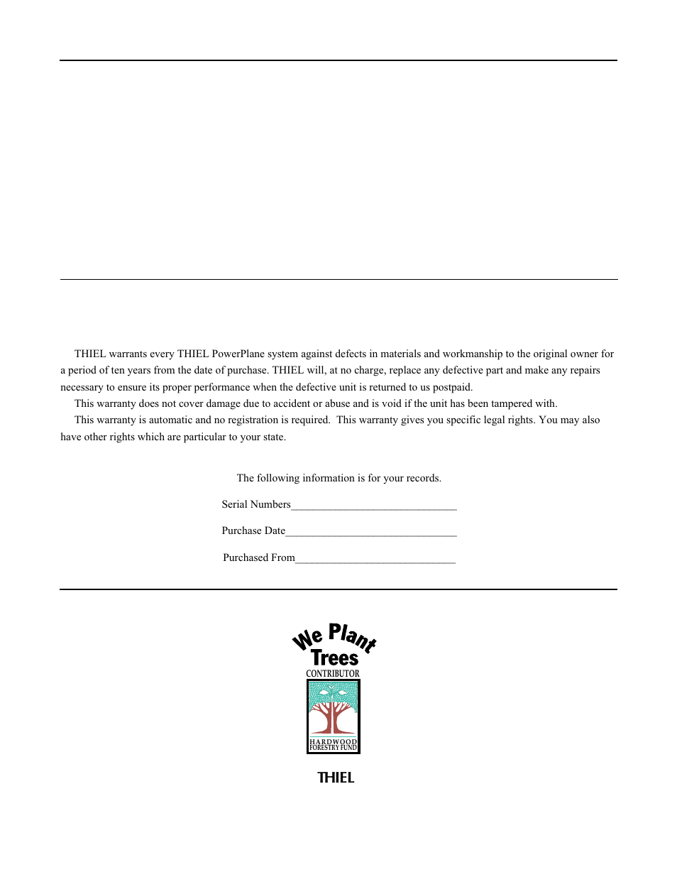 Thiel | Thiel Audio Products PowerPlane User Manual | Page 6 / 6