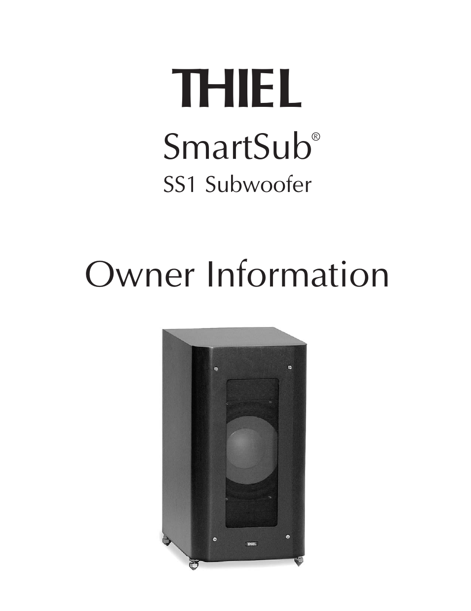 Thiel Audio Products SS1 Subwoofer User Manual | 16 pages