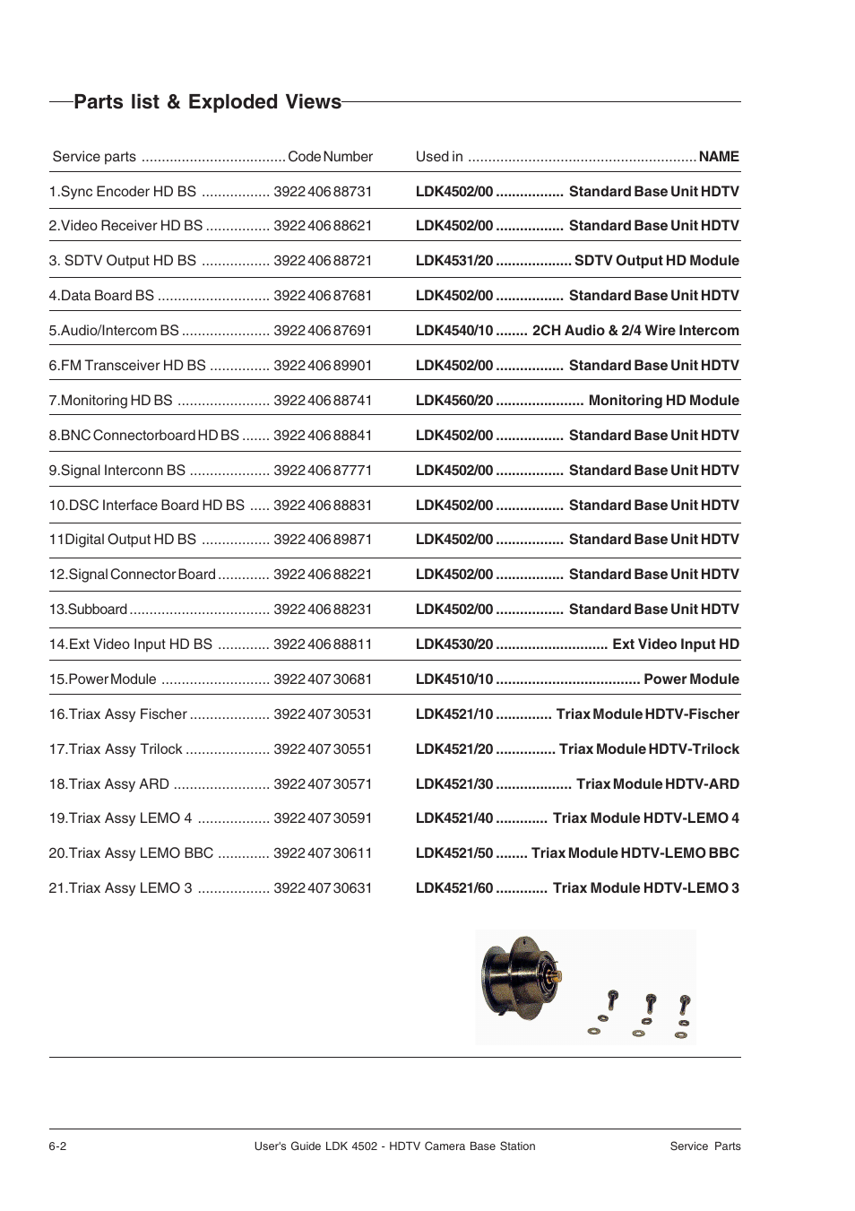 Parts list & exploded views | Technicolor - Thomson LDK 4502 User Manual | Page 62 / 66