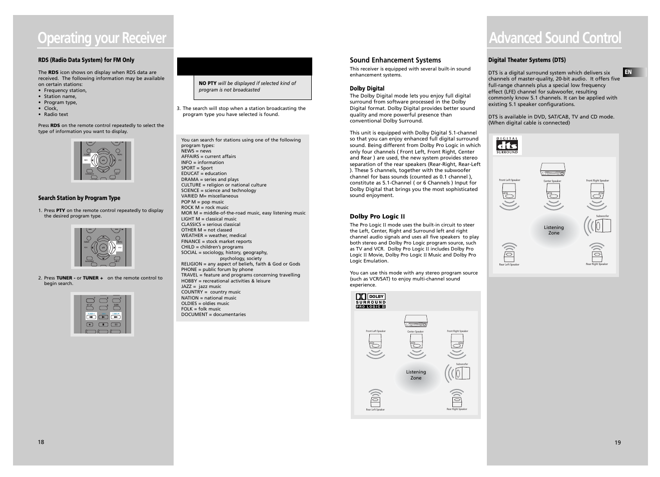 Advanced sound control, Operating your receiver | Technicolor - Thomson SCENIUM DPL5000 User Manual | Page 11 / 14